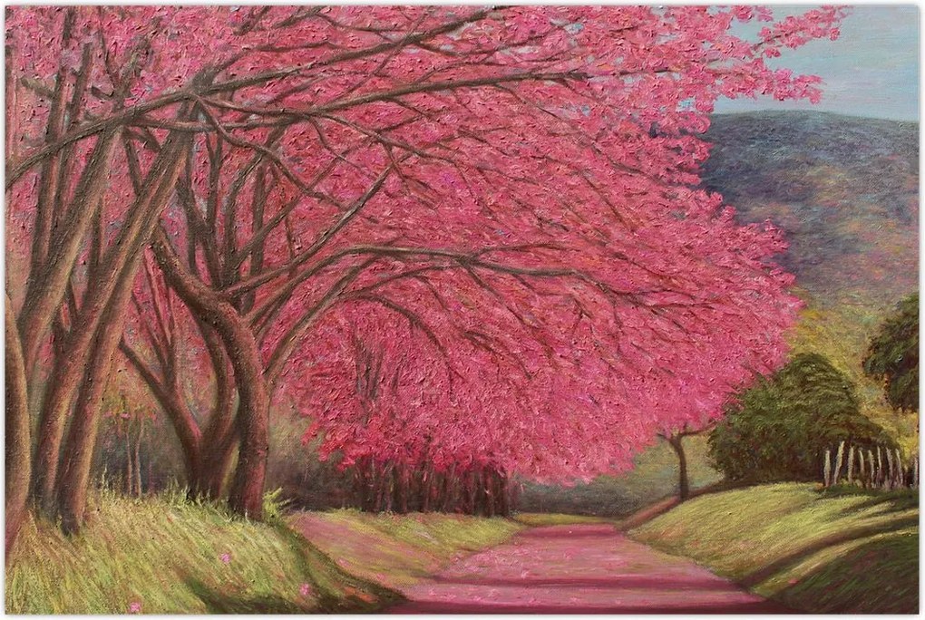 Tablou cu copaci înfloriți (90x60 cm)