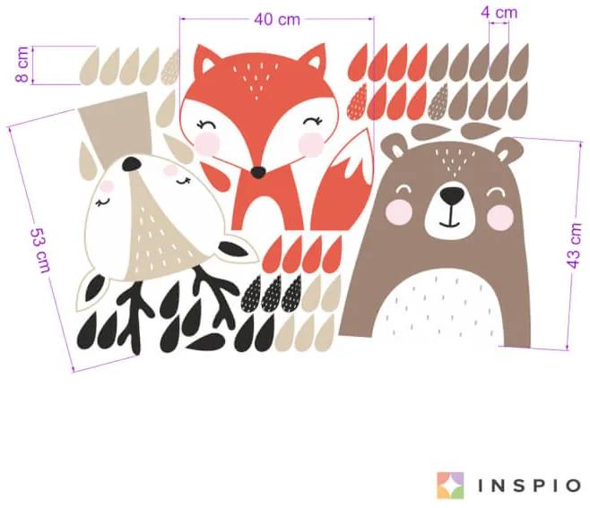 INSPIO Urs, vulpe și căprioară - autocolante pentru perete pentru copii