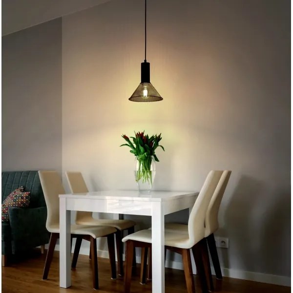 Lustră pe cablu JEDD 1xE27/60W/230V negru Globo 15648H1