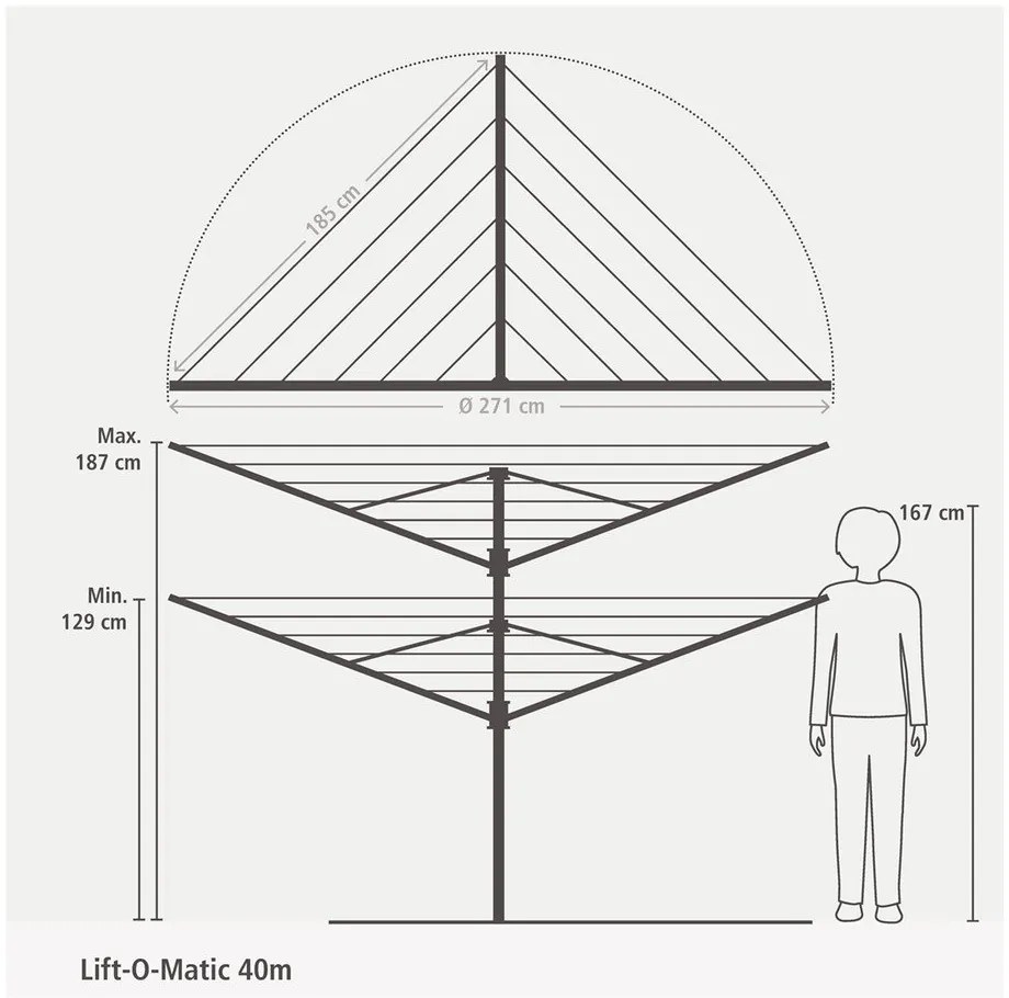 Uscător de rufe pentru grădină Lift-O-Matic 40m – Brabantia