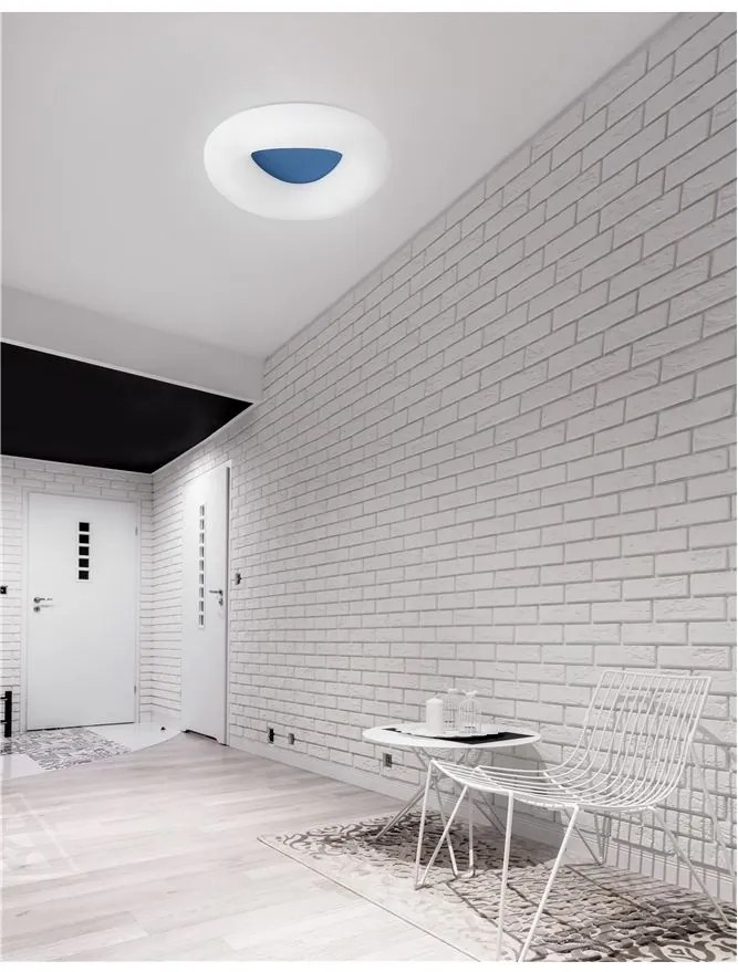 Plafoniera LED dimabila, design modern Cia albastru, 45cm