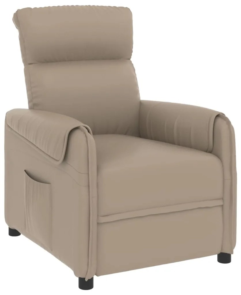 347988 vidaXL Fotoliu rabatabil, cappuccino, piele ecologică