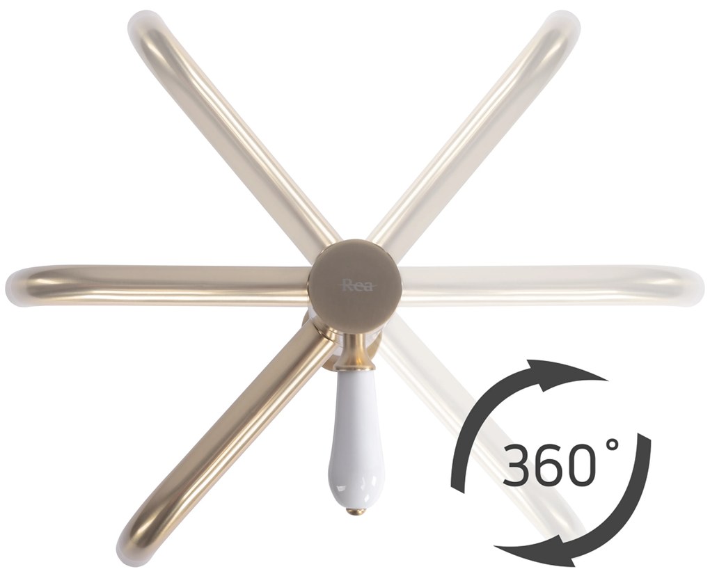 Baterie pentru baie Rea Serra Brush Gold low