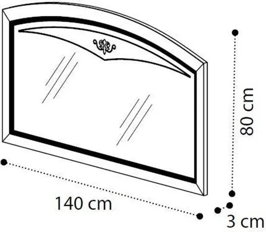 Oglindă lemn masiv nuc Ellen 140×83 cm /crem - Nuc