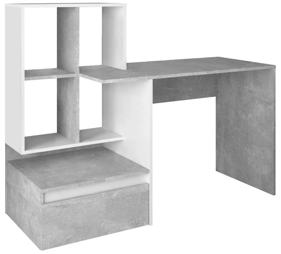 Masă PC Nacio (beton + alb) . 1116420