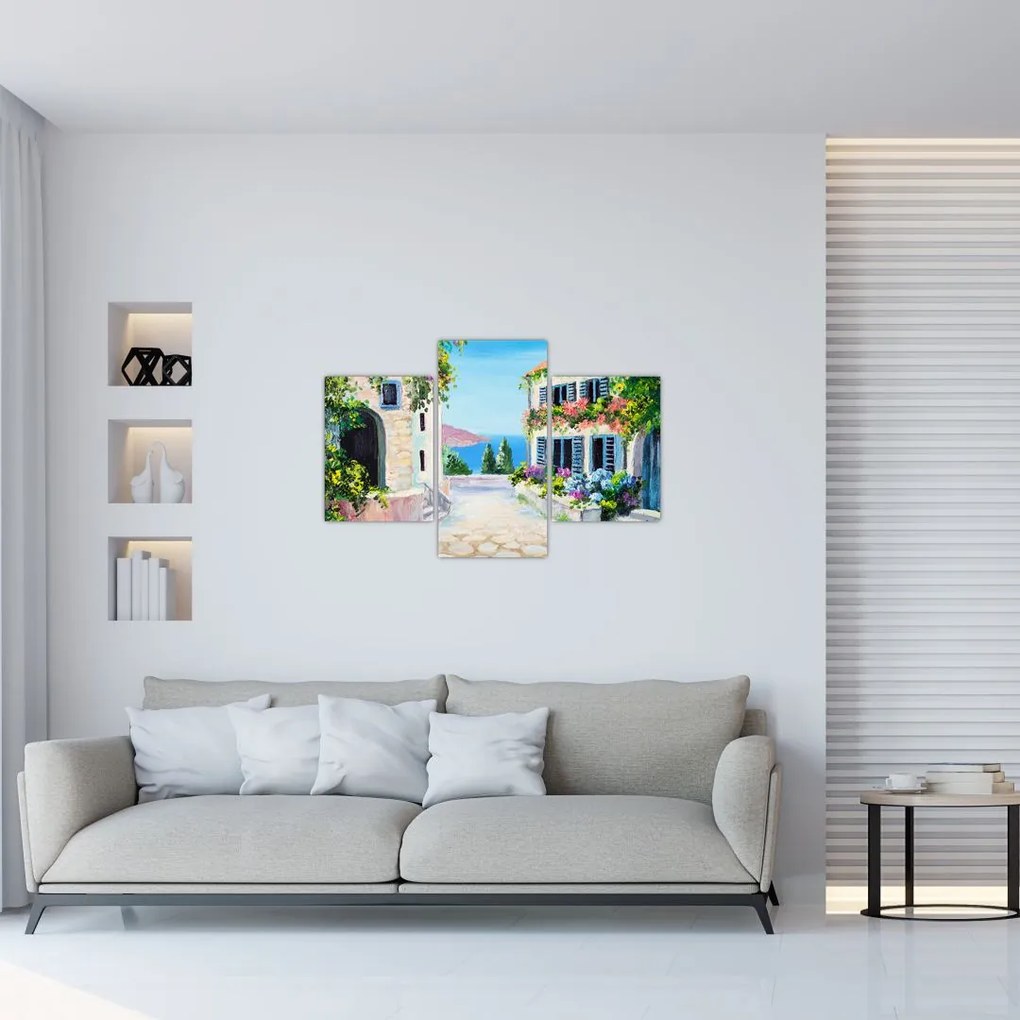 Tablou - Alee grecească, pictură în ulei (90x60 cm)