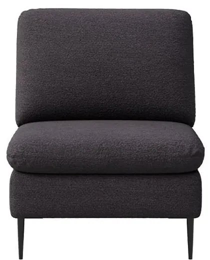 Fotoliu negru cu tapițerie din stofă bouclé Moilo – MESONICA