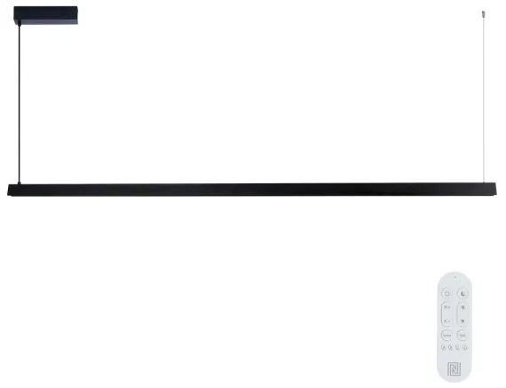 Immax NEO 07308L-LED Lustru suspendat pe cablu MADEIRA, reglabil, 44W/230V, Wi-Fi Tuya, 202 cm, negru