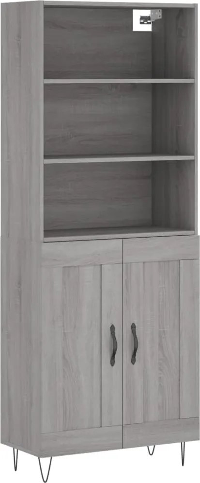 vidaXL Dulap înalt, gri sonoma, 69,5x34x180 cm, lemn compozit
