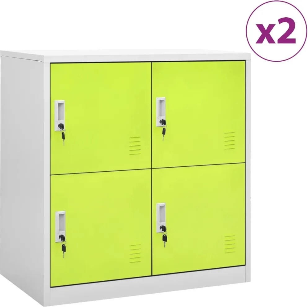 vidaXL Dulapuri vestiar 2 buc. gri deschis și verde 90x45x92,5 cm oțel