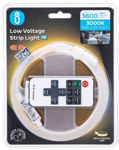 Bandă LED dimabilă Aigostar 5m LED/36W/24/230V 3000K + telecomandă