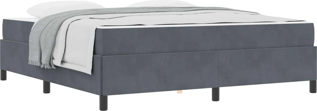 vidaXL Cadru de pat cu saltea Gri închis 180 x 200 cm țesătură