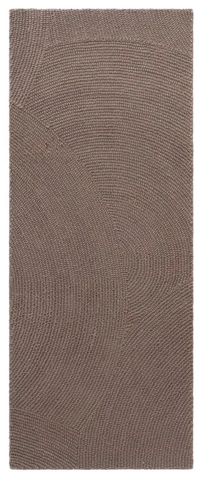 Covor tip traversă taupe țesut manual din lână 80x200 cm Eleni Taupe – Hanse Home