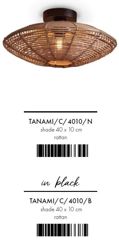 Plafoniera eco din ratan Tanami disc S, bl