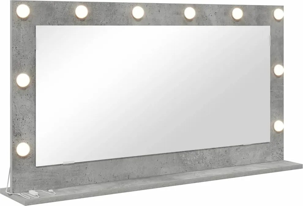 vidaXL Oglindă de toaletă cu oglindă Gri din beton 100 x 55 x 18 cm
