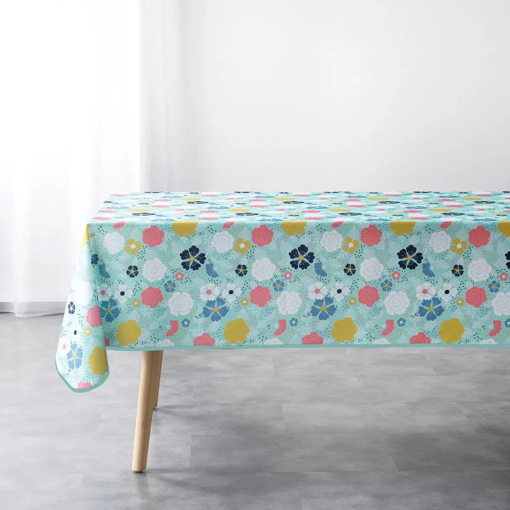 Față de masă Douceur d intérieur  NAPPE RECTANGLE 150 x 240 CM POLYESTER IMPRIME LILY MENTHE