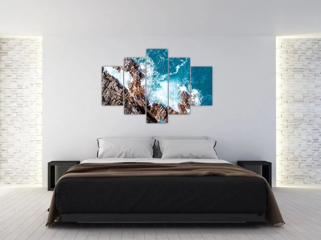Tablou cu stânci și mare (150x105 cm)