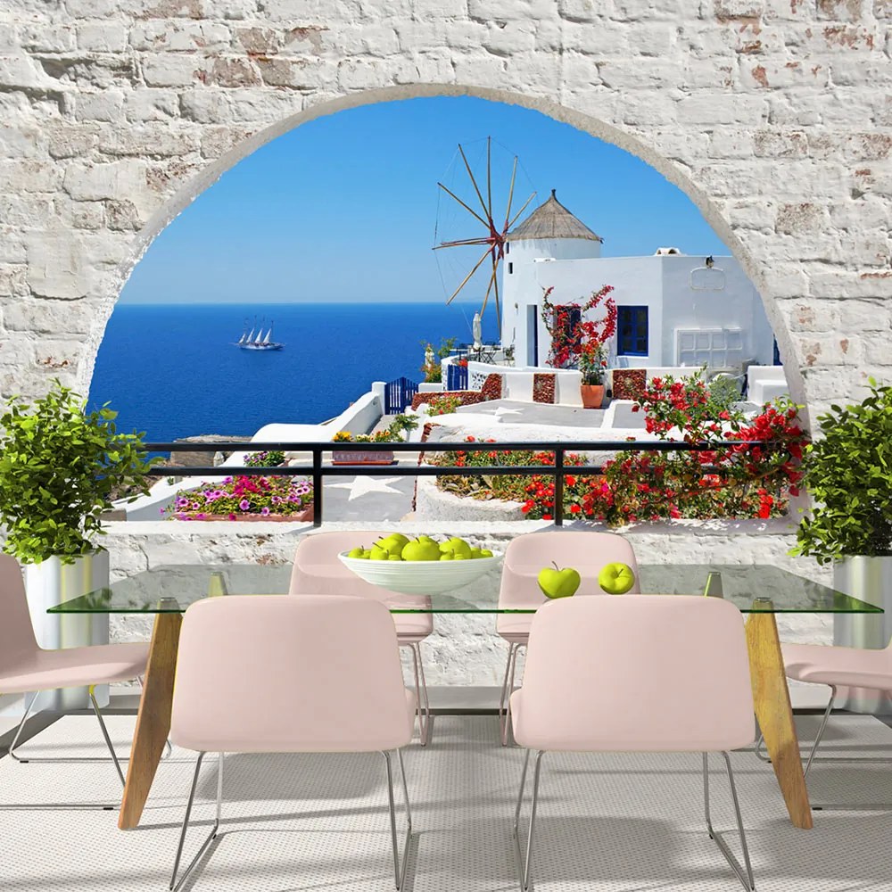 Fototapet Bimago - Summer in Santorini + Adeziv gratuit 400x280 cm