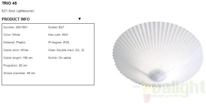 Aplica de perete, Plafonier diam.45cm Trio 3001601NL