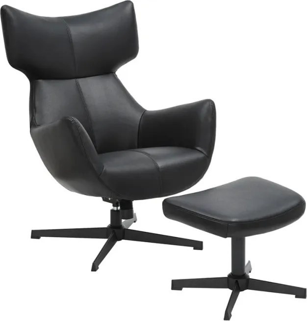 Taburetele/ Suport pentru picioare VOGUE piele sintetica neagra