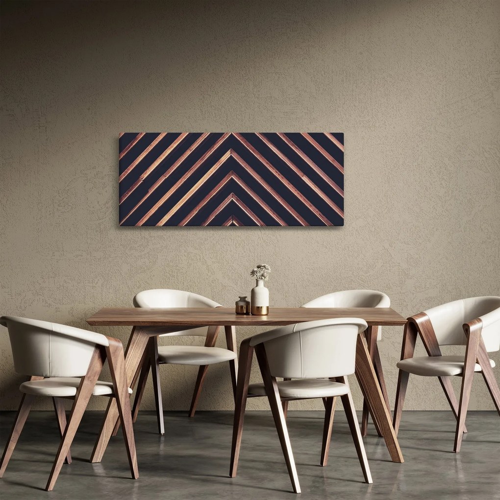 Tablou - Motiv de lemn pe fond negru (120x50 cm)