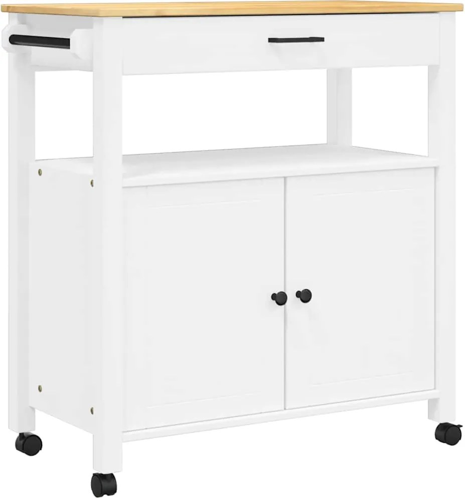 vidaXL Cărucior de bucătărie „MONZA”, 84x40x88,5 cm, lemn masiv de pin