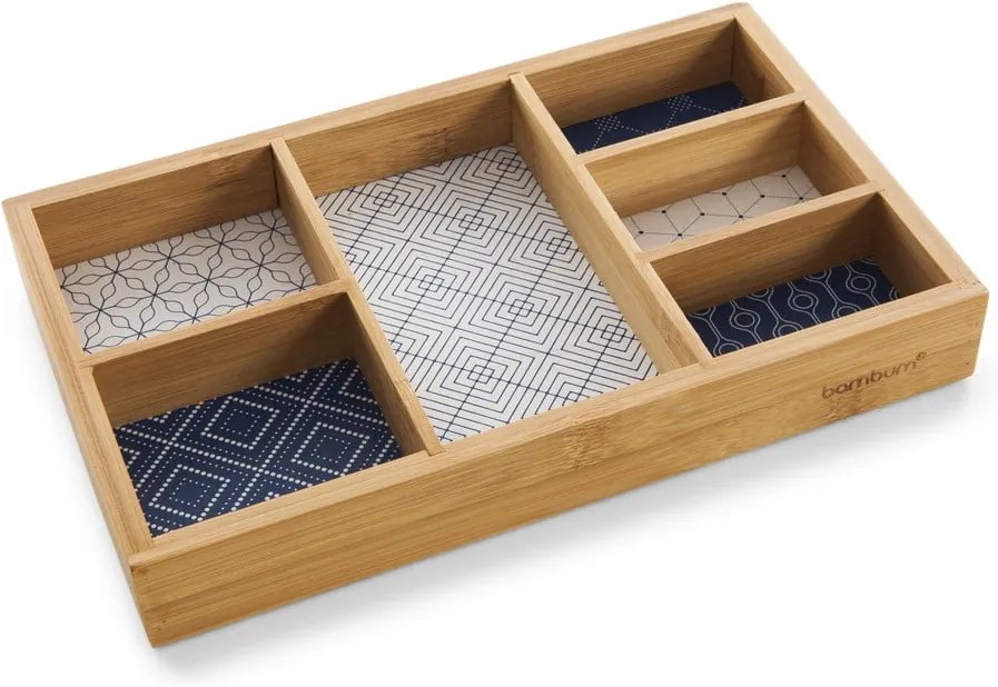 Cutie din bambus pentru bijuterii Bambum Boxy, 6 compartimente