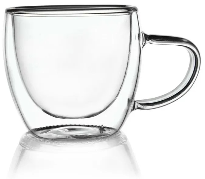 Cană Orion din sticlă cu perete dublu,  110 ml, XS