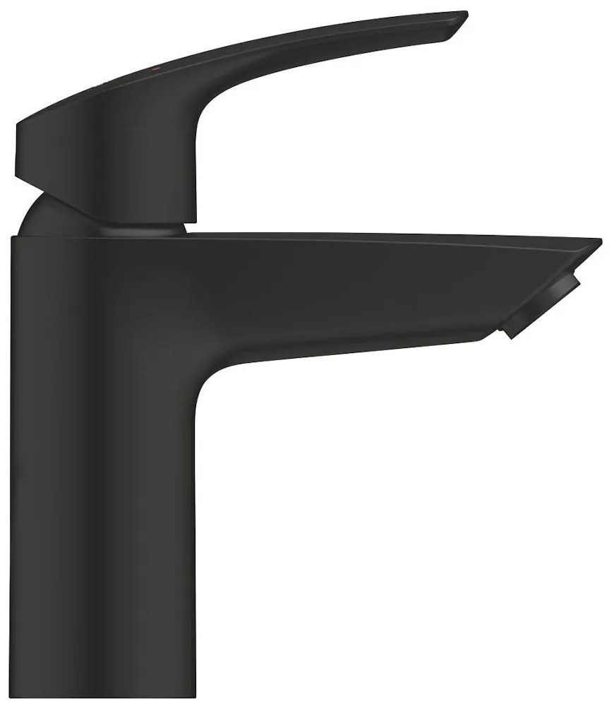 Baterie lavoar Grohe Eurosmart cu ventil click-clack, marime S, negru mat