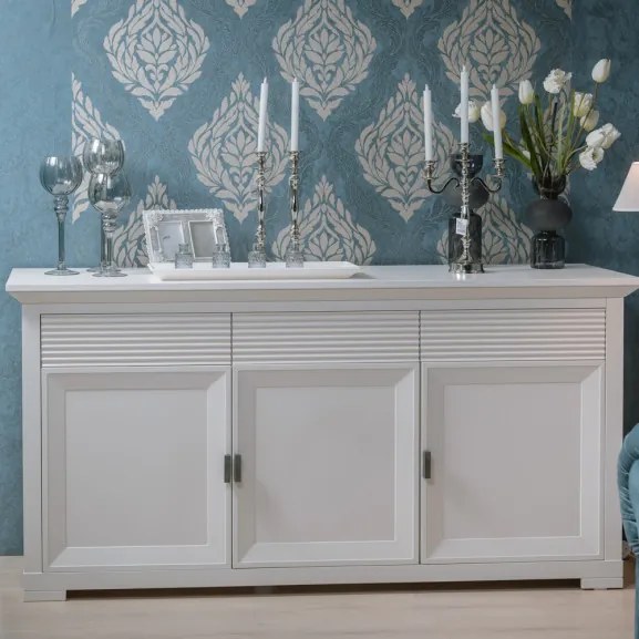 Bufet 3 Usi Si 3 Sertare Verona Bianco Alb, 180.3 Cm