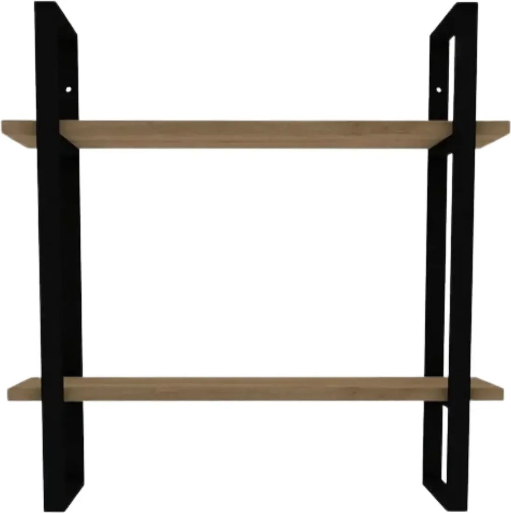 Raft BUBA, stejar/negru, PAL melaminat, 70x22x70 cm