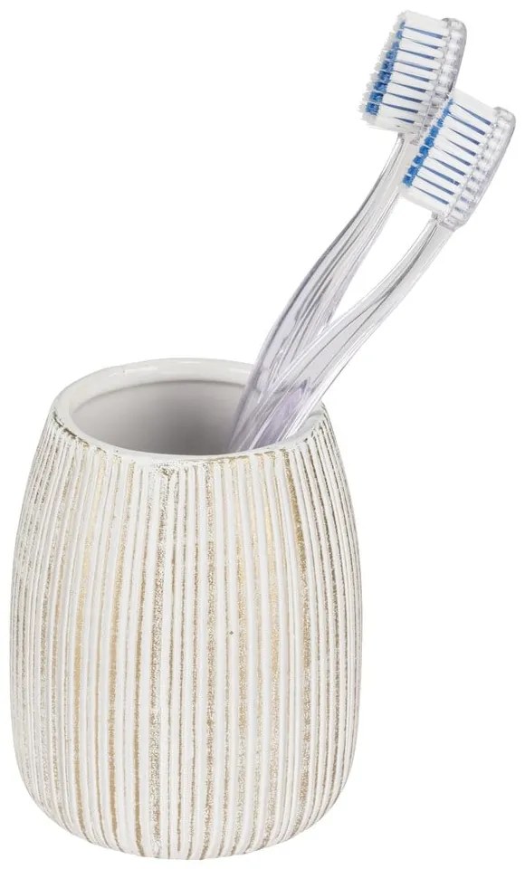Suport pentru periuța de dinți alb-auriu din ceramică Pascoli – Wenko
