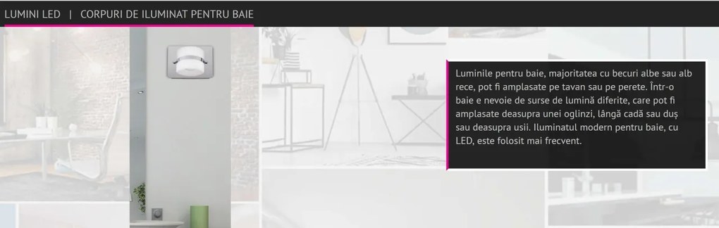 Aplica de perete LED moderna pentru baie IP44 Tony 5489 RX