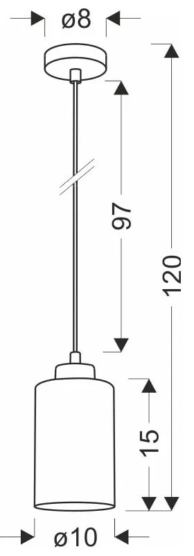 Lustră neagră cu abajur din sticlă ø 10 cm Aspra – Candellux Lighting