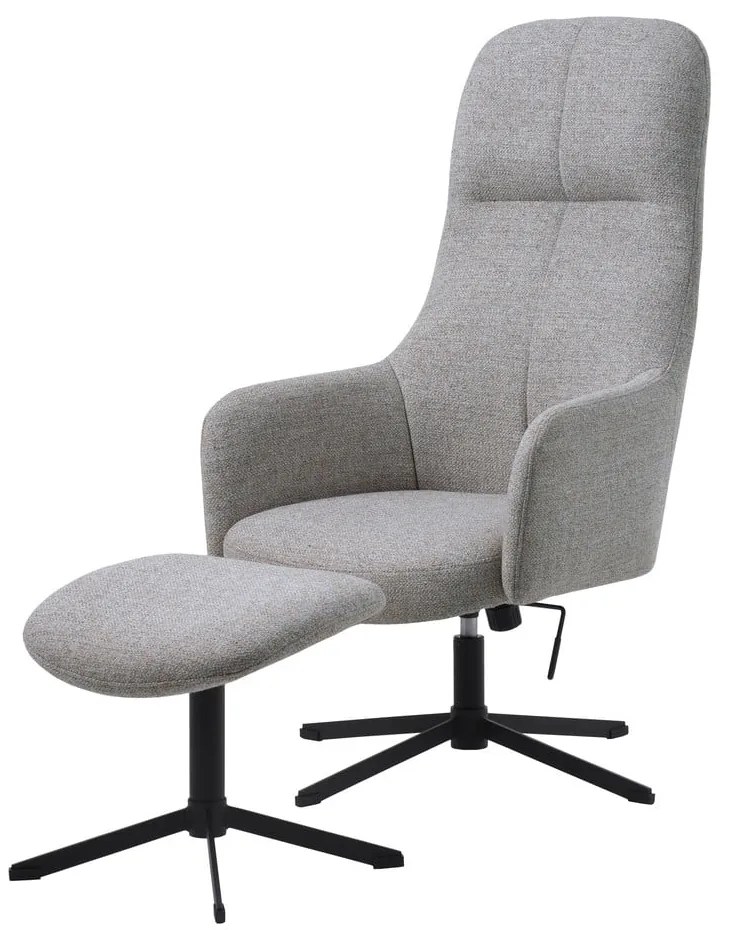 Fotoliu gri deschis pivotant de relaxare Manning – Unique Furniture