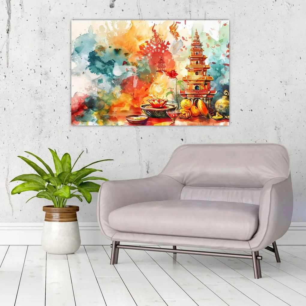 Tablou - Ilustrație în acuarelă (90x60 cm)