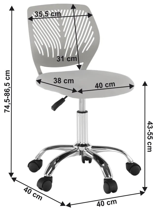 Scaun rotativ, gri crom, SELVA