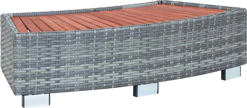 vidaXL Treaptă pentru spa, gri, 92 x 45 x 25 cm, poliratan