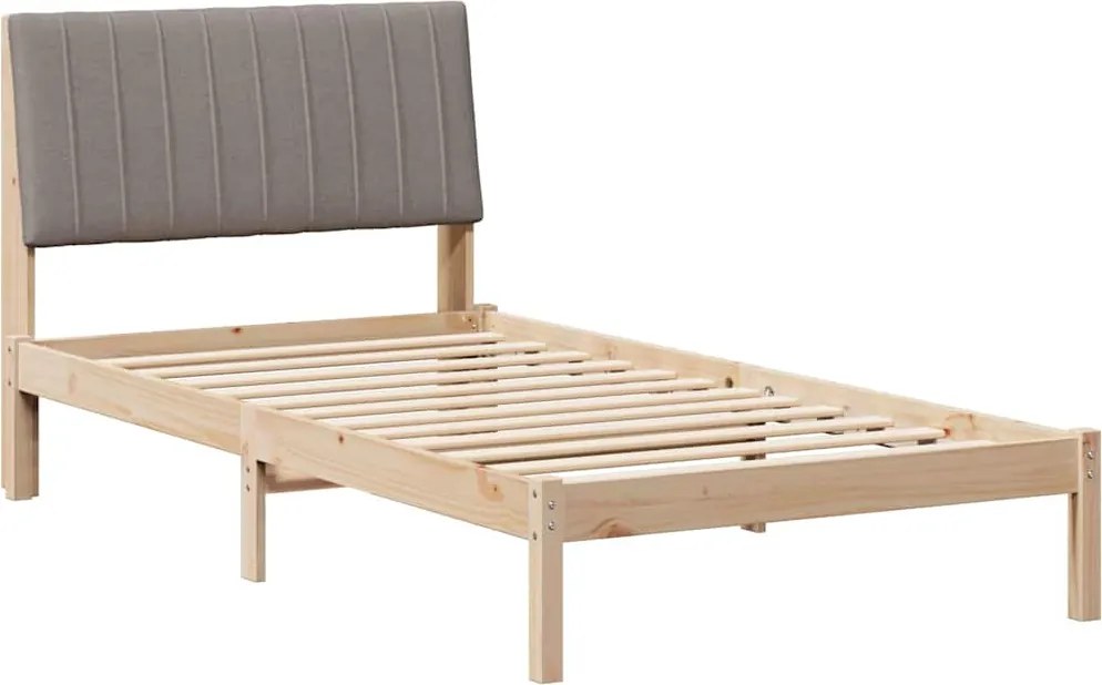 vidaXL Cadru de pat cu headboard Maro 100 x 200 cm Lemn de pin masiv