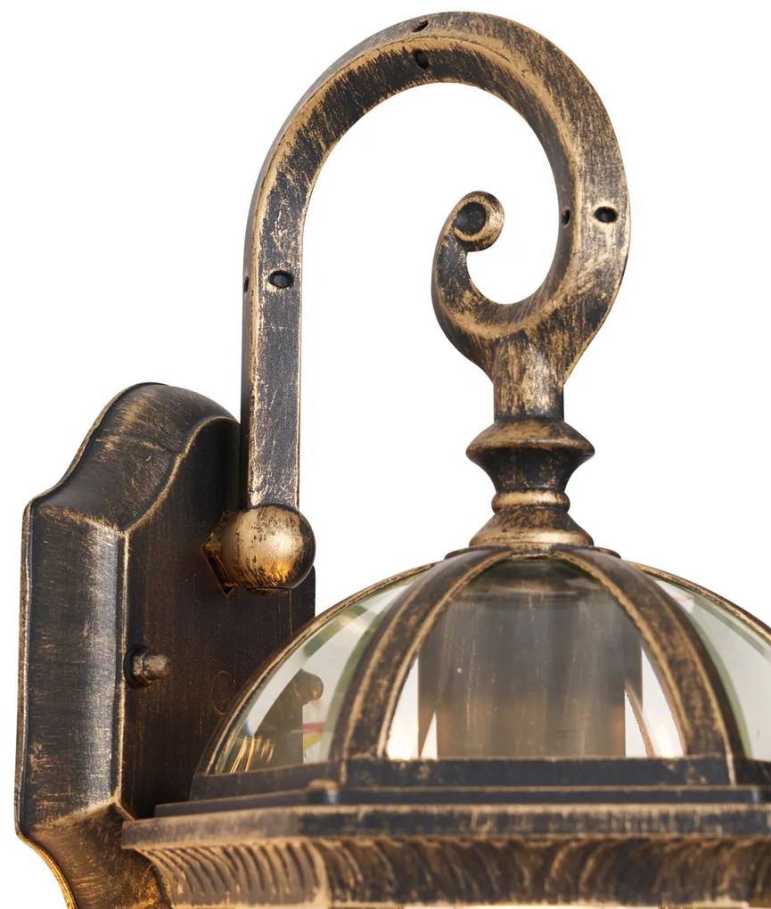 Lampă clasică de perete pentru exterior auriu antic IP44 - Glasgow