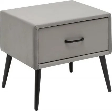 Noptiera, Masuta laterala Famous catifea gri argintiu