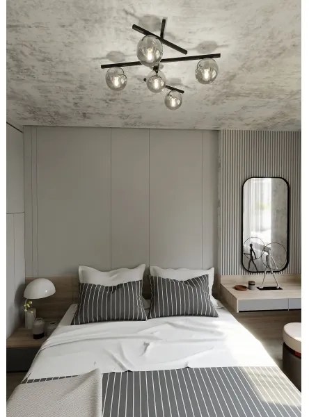 Plafonieră SMART 5xE14/10W/230V negru/gri