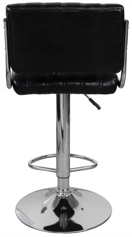 Set 2 scaune de bar rotative din piele sintetică Midnight negre