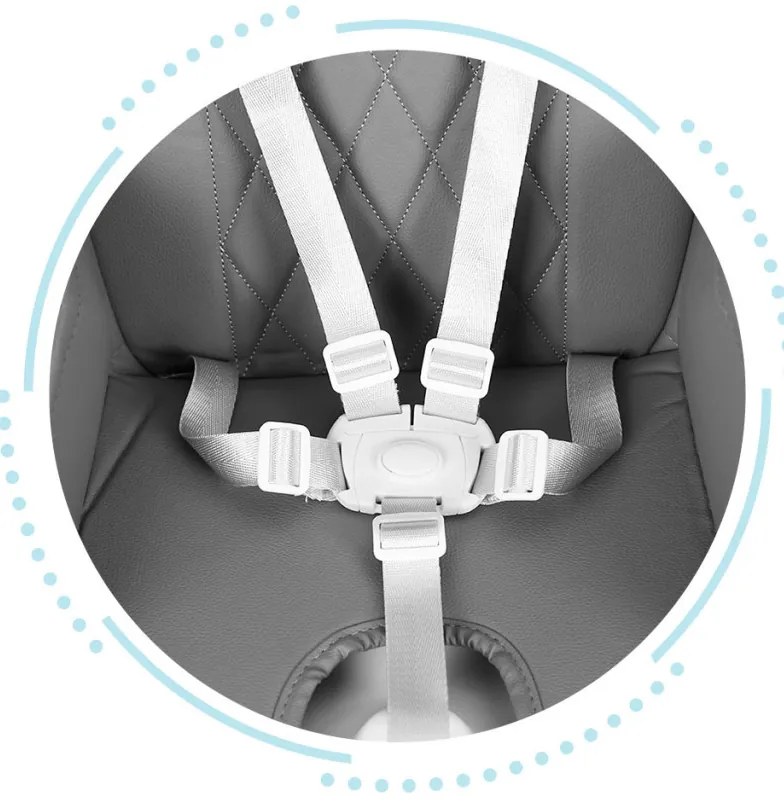 Scaun înalt pliabil 3 în 1 gri