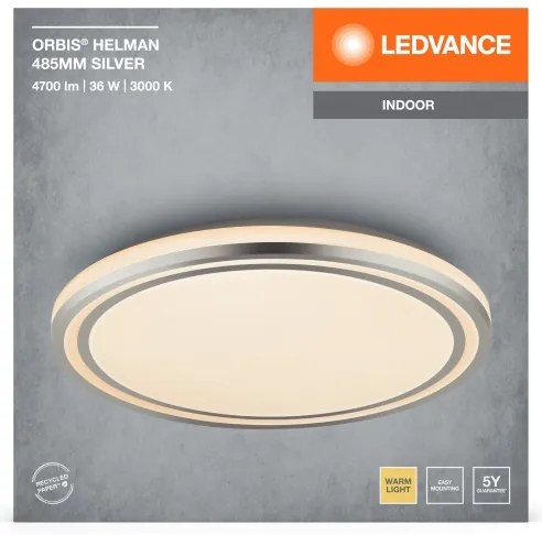 Plafonieră LED Ledvance ORBIS HELMAN LED/36W/230V d. 48,5 cm argintiu