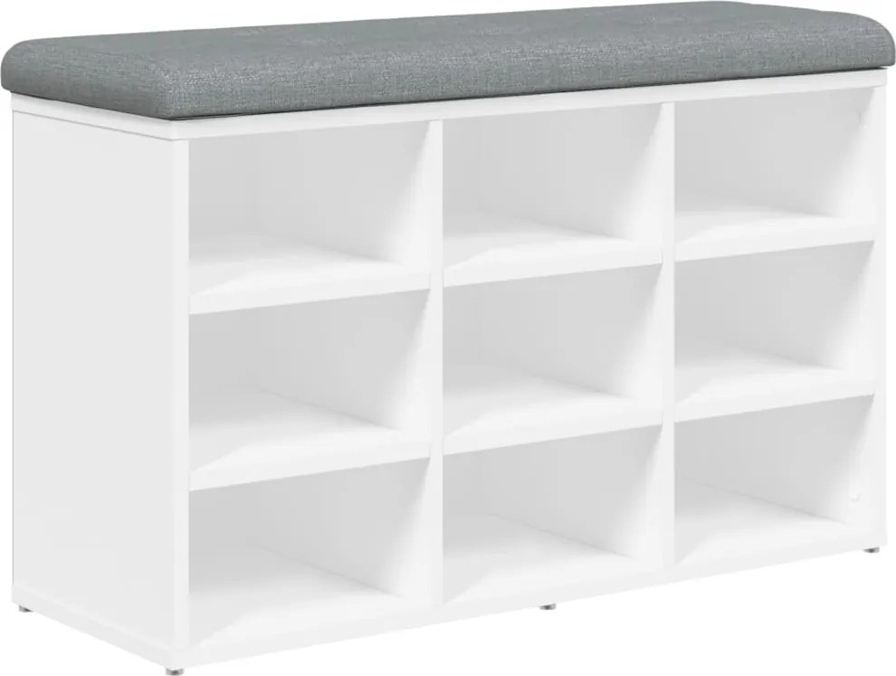 vidaXL Bancă pentru pantofi, albă, 82x32x50 cm, lemn stratificat