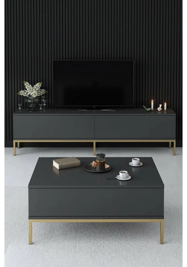 Măsuță de cafea Lord Anthracite and Gold