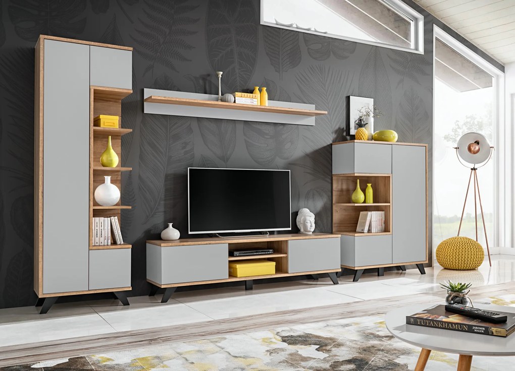 Zondo Mobilier living ASM Betsy 20 RVPG BA (gri perlă + stejar riviera). 1024056