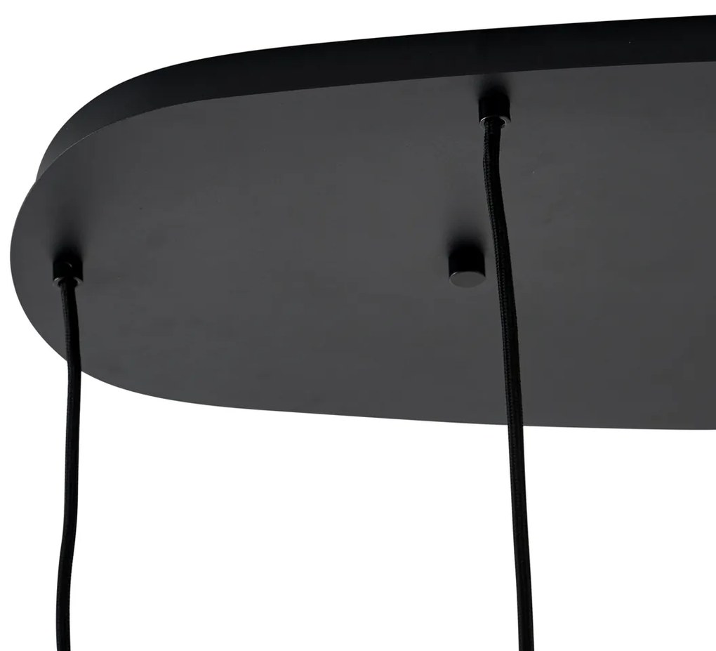 Lampă suspendată modernă neagră cu sticlă fumurie cu 5 lumini - Sheena