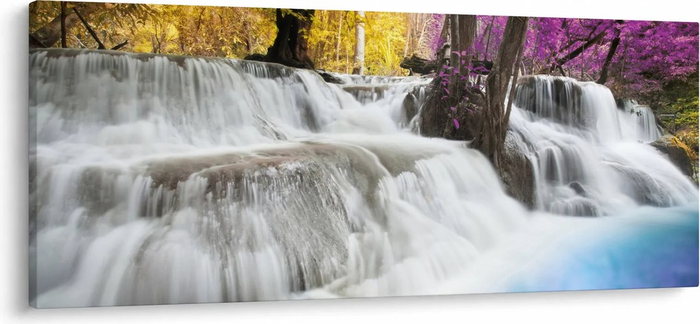 Tablou cu Erawan cascadă în pădure (120x50 cm)
